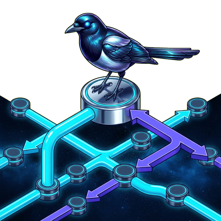 Magpie sitting on a git branch — git-native versioning of AI configurations